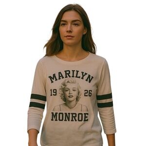 Marilyn Monroe Vintage-Inspired Long Sleeve Graphic‎ Tee M